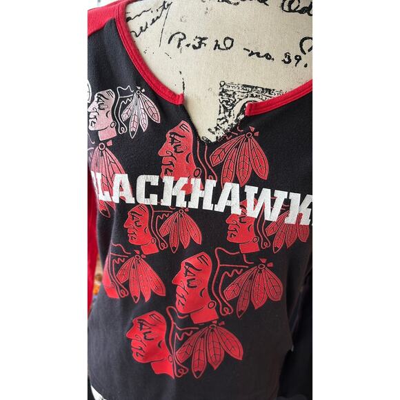 vintage 90s blackhawks Reebok Henley flaw - Picture 2 of 2